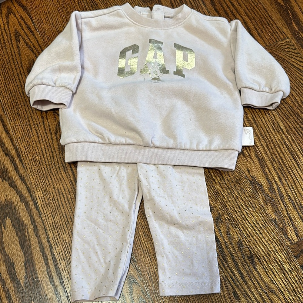 Gap × Disney Baby Metallic Minnie Mouse Sweat Set
